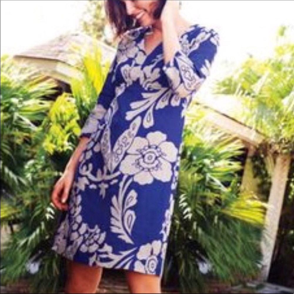 Boden linen floral purple/white tunic